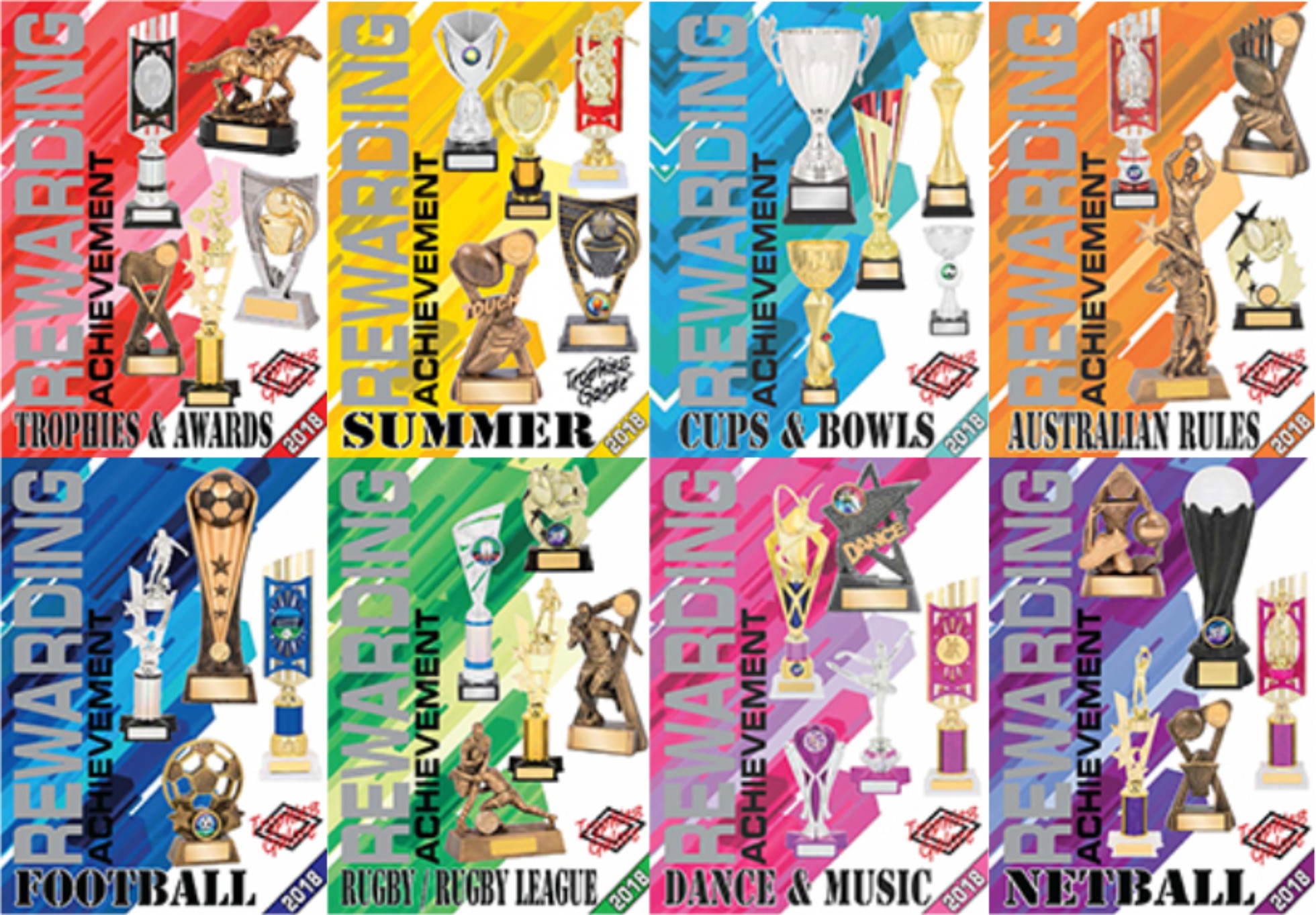 Image of trophies in the trophies galore range